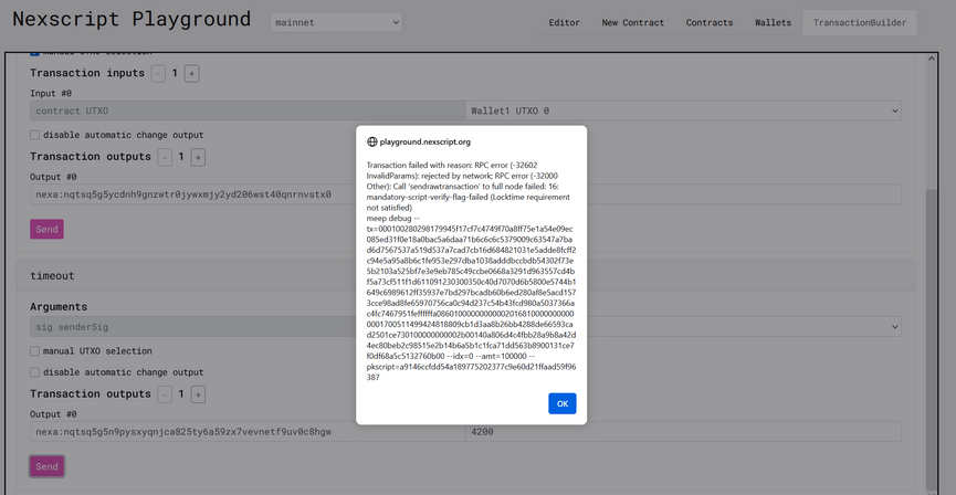 Locktime Error Demonstration